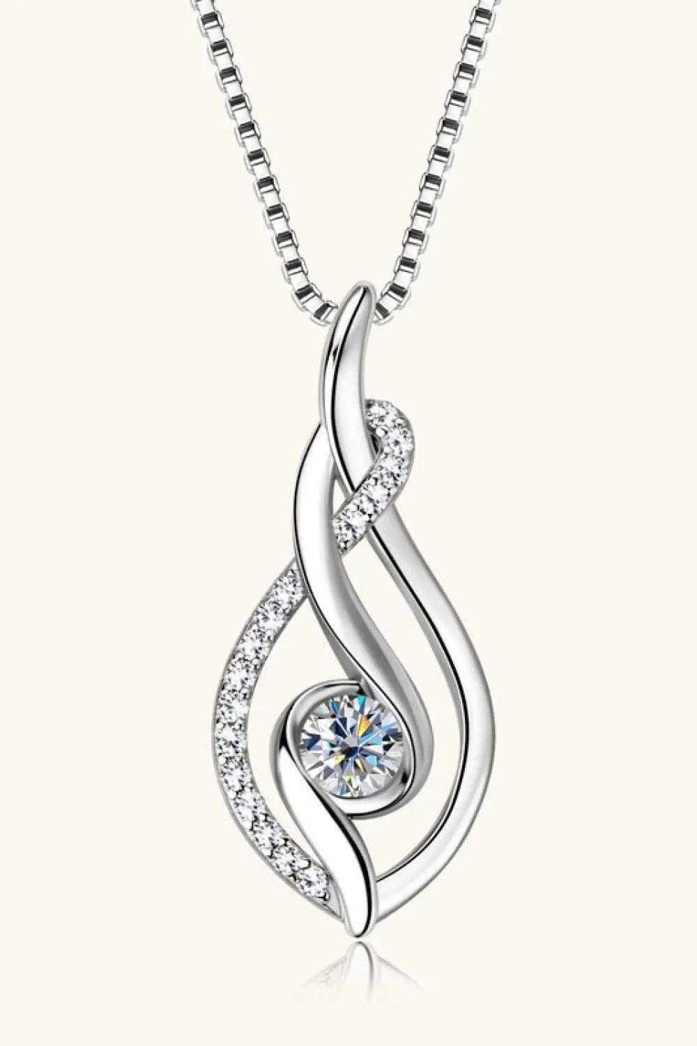 Elegant Moissanite Silver Necklace - Love Salve
